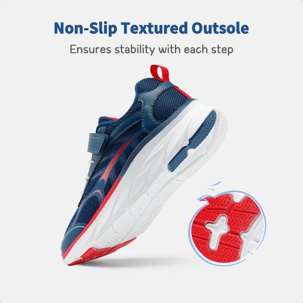 [EZ-Ons EZ-Plays] Kids Breathable Running Shoes - NAVY-RED - 4